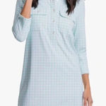 Southern Tide  Jessica Gingham Performance Dress Baltic Teal Above Knee XL Photo 0
