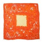 Vintage Ornate Orange & Yellow Floral Scarf Wraps Photo 0