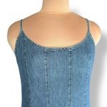 Vintage Ralph Lauren Denim Midi Dress Spaghetti Strap Flared Hem Boho Western Blue Size 12 Photo 2