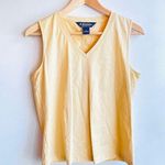Brooks Brothers Women’s Yellow Tank Top Sleeveless V-Neck Cotton size medium Photo 0