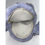 Furry Soft‎ Rabbit shaped 12" crossbody/backpack Blue Gold Tone Chain Strap Photo 3