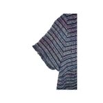 Loft  A Line Dress Womens Petites 8 Navy Multi Striped Knit Cotton Back Zipper Photo 4