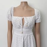 [Billy J] Tania White Eyelet Lace Puff Sleeve Square Neck Midi Dress NWT Size 16 Photo 3
