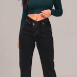 Abercrombie & Fitch Curve Love High Rise Dad Jeans Assymetrical Photo 0