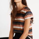 Madewell  Multicolor Striped Textured Short Sleeve Shirt Photo 2