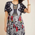 Blank London Floral Print Dress Trudie Tunic Casual Mini Dress Large Summer Sun Blue Photo 0