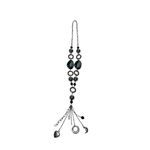 Lia Sophia  Silver Charm Tassel Pendant Necklace Y2K Style & Bead Earrings Photo 3