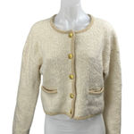 Gap  Women's Cream Wool Alpaca Gold Buttons Pockets Long Sleeve Sweater Jacket S Photo 0
