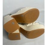 Copper Key Womens Platform Heeled Sandals 8M Beige Linen Blend Knotted Strap Photo 6