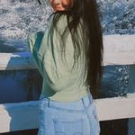 SheIn Green Puff Sleeve Sweater Photo 2