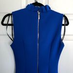 Calvin Klein Cobalt Blue Ruffled-Collar Scuba Sheath Dress Size 6P Photo 7