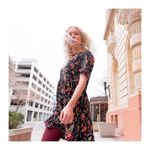 Agnes & Dora Kahlo Mini Dress Baby Suede in Wildwood Flower Size M (8/10) NWT Photo 2