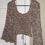 Altar'd State  Floral Blouse Long Sleeve Photo 2