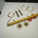 Dangle Drop, Hoop Mix Pierced Earrings Lot Of 5 Costume Jewelry Photo 5
