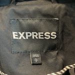 EXPRESS Tie Button Front Black Trench Coat, S Photo 2