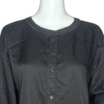 Lou & grey Shirt Womens Medium Dark Gray Button Up Tunic Top Neutral Minimalist Photo 4