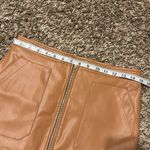 Free People Faux Leather Mini Skirt Tan Size 4 Photo 3