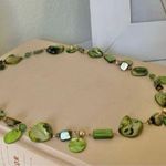 Green Abalone Necklace Vintage “Tigris” Remade Shell Beachy Assymetric Boho Photo 6