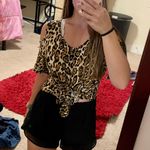 Wanna B Leopard Cold Shoulder Cropped Top Photo 1