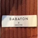 Babaton  x Aritizia Chocolate Brown Ribbed Shirt with Open Tie Back Small Photo 3