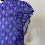 Abound ‎ Womens Ruffle Cap Sleeve Top Sheer Mesh Fitted Tee Purple XS Photo 9