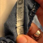 Of the shoulder denim 3/4 sleeve shirt Blue Photo 4