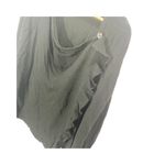 Knox Rose Cardigan Sweater Womens M Ruffle Wrap Front Black Long Sleeve Boho Photo 1