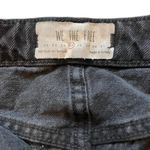 We The Free  Black Denim Mini Skirt Button fly Distressed Raw Hem, Sz 27 Photo 10