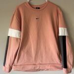 Nike Pink Color Block Crewneck Sweatshirt Size Small Oversized Athleisure Comfy Photo 0