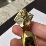 Trifari Signed  Enamel Hoop Clip On Earrings Gold Tone Photo 5