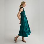 NWT Quince Women’s 100% Organic Cotton Poplin Smocked Midi Dress – Green, Size M Green Size M Photo 5