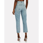 AGOLDE  NWT Womens Riley High Rise Straight Crop Distressed Jeans Size 28 Denim Photo 2