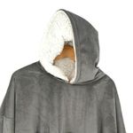 The Comfy The‎  Unisex Sherpa Lined Wearable Blanket Hoodie Sweatshirt Gray One Size Photo 3
