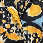 ZARA  Yellow Blue Short Sleeve Button Down Shirt Womens S Oversized Casual Lemon Photo 6