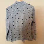 Karen Scott  Christmas Cat Women’s Heather Gray Mock Top Petite Large Holidays Photo 1