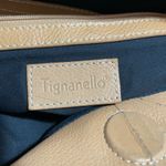 Tignanello Leather Purse Handbag Brown Magnetic Close Lace Detail Tan Photo 4