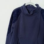 Lululemon [] Midnight Navy Blue Floral Flock Pullover Sweatshirt Thumbholes Sz 12 Photo 7