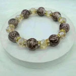Champagne Brown Glass Beaded Bracelet Tan Photo 0