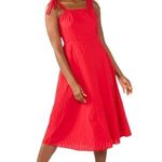 Draper James Draper‎ James RSVP Red Sleeveless Tie-Strap Midi Dress XL Womens Photo 0