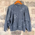 Betsey Johnson Bleached Tie Dye Sweatshirt Pullover Performance Gray Medium Photo 4