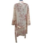 Monique Lhuillier‎ Pottery Barn Floral Satin Robe Kimono Belted Sleeve Pajama Tan Size undefined Photo 3