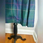 Pendleton Vintage.  Petite Virgin Wool Green Plaid Pencil Skirt. Leather Strap. Photo 3