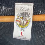 Ed Hardy  Black Long Sleeve Ribbed Embellished Hoody Top L Photo 3