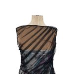 Tadashi Shoji Ruched Bodycon Mesh Floral Underlay Dress Black Size US 8 Photo 1