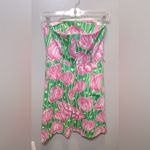 Lilly Pulitzer Women's Towering Tulips Pink Green Strapless Dress Size 6 Photo 1