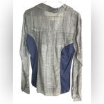 Elegant Gray and Navy Women's Button Down Shirt Size XL Photo 2