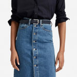 Everlane  The Denim Pencil Skirt Button Front Size 26 Photo 0