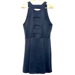 Abercrombie & Fitch  Black Cut Out Pleated Sleeveless A-Line Mini Dress Size L Photo 1