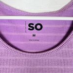 SO  Women's Lavender Short Sleeve Top w/Corset & Ruched Front‎ Size M Photo 4