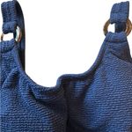 Shade & Shore NWT  Square Neck Pucker High Leg One
Piece Swimsuit XS (0-2) Blue Photo 7